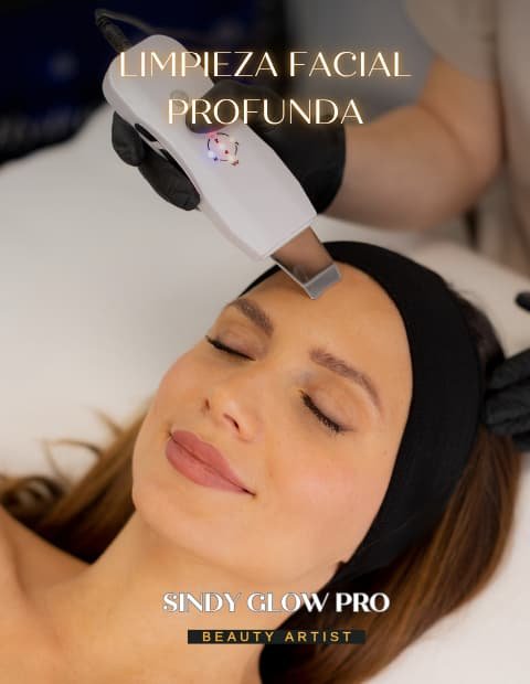 Servicio de limpieza facial profunda ofrecido en Sindy Glow Pro Houston para una piel radiante